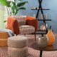 Poltroncina moderna in tessuto e velluto terracotta - Gambe in metallo