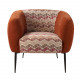 Poltroncina moderna in tessuto e velluto terracotta - Gambe in metallo
