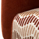 Poltroncina moderna in tessuto e velluto terracotta - Gambe in metallo