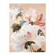 Quadro floreale acrilico su tela con applicazione foglia oro 90x120