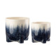 Set 2 pz cache-pot in ceramica dipinta a mano