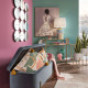 Specchiera da parete in stile moderno con struttura in legno