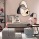 Specchio da parete decorativo moderno con finitura champagne