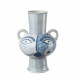 Vaso alto con manici in ceramica decorato a mano