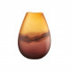 Vaso basso in vetro ambrato dal design elegante e moderno