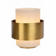 Abatjour con struttura in acciaio dal design moderno e diffusore in vetro