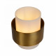 Abatjour con struttura in acciaio dal design moderno e diffusore in vetro