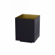 Abatjour con struttura in metallo cubica con diffusore dal design moderno