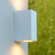 Applique da esterno a LED dimmerabile in metallo moderna con doppio diffusore