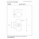 Applique da parete con struttura moderna in acciaio e 2 diffusori in vetro