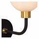 Applique da parete in acciaio con diffusore in vetro a boccia dal design moderno