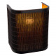 Applique da parete moderna struttura in metallo e diffusore in rattan
