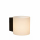 Applique moderna con struttura in metallo con diffusore in vetro a cilindro