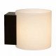 Applique moderna con struttura in metallo con diffusore in vetro a cilindro