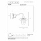 Applique per esterno struttura a braccio lungo in metallo e diffusore in vetro