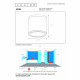Faretto con struttura in alluminio diffusore in vetro dal design moderno