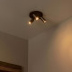 Faretto da soffitto con 3 diffusori dimmerabili e orientabili in alluminio