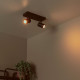 Faretto da soffitto con struttura in metallo e doppio diffusore orientabile