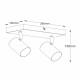 Faretto da soffitto con struttura in metallo e doppio diffusore orientabile