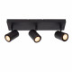 Faretto da soffitto con struttura in metallo e triplo diffusore orientabile