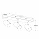 Faretto da soffitto con struttura in metallo e triplo diffusore orientabile