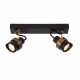 Faretto da soffitto dalle linee moderne in metallo doppio diffusore orientabile