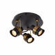 Faretto da soffitto dalle linee moderne in metallo triplo diffusore orientabile