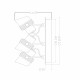 Faretto da soffitto dalle linee moderne in metallo triplo diffusore orientabile