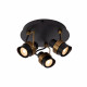 Faretto da soffitto dalle linee moderne in metallo triplo diffusore orientabile