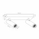 Faretto da soffitto in allumino doppio diffusore orientabile dal design moderno
