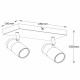 Faretto da soffitto in metallo con doppio diffusore orientabile