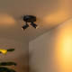 Faretto da soffitto in metallo con doppio diffusore orientabile