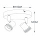 Faretto da soffitto in metallo con doppio diffusore orientabile