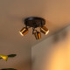 Faretto da soffitto in metallo con tre diffusori orientabili dal design moderno