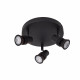 Faretto da soffitto in metallo con triplo diffusore orientabile