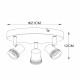 Faretto da soffitto in metallo con triplo diffusore orientabile