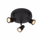 Faretto da soffitto in metallo con triplo diffusore orientabile