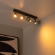 Faretto da soffitto in metallo e quattro diffusori orientabili in vetro