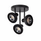 Faretto da soffitto moderno in acciaio con triplo diffusore orientabile