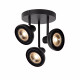 Faretto da soffitto moderno in acciaio con triplo diffusore orientabile