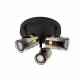 Faretto da soffitto rotondo in metallo con tre diffusori orientabili in vetro