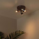Faretto da soffitto rotondo in metallo con tre diffusori orientabili in vetro