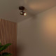 Faretto da soffitto struttura in metallo e diffusore orientabile in vetro