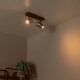 Faretto da soffitto struttura in metallo e doppio diffusore orientabile in vetro