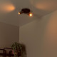 Faretto doppio da soffitto dimmerabile e orientabile in alluminio