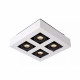 Faretto in alluminio dal design moderno con 4 diffusori LED orientabili