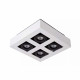 Faretto in alluminio dal design moderno con 4 diffusori LED orientabili