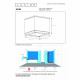 Faretto in alluminio quadrata e diffusore in vetro dal design moderno
