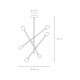 Lampada a soffitto con struttura in metallo e sei diffusori dal design moderno