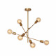 Lampada a soffitto con struttura in metallo e sei diffusori dal design moderno